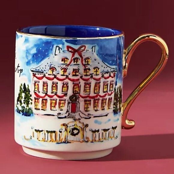 ANTHROPOLOGIE Susannah Garrod 'Tis The Season Mug Up on the Housetop - Picture 1 of 2
